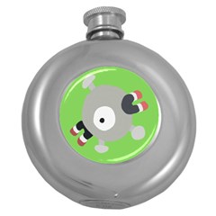 Magnemite (blue) Round Hip Flask (5 Oz) by SamEarl13