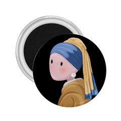 Girl With A Pearl Earring 2 25  Magnets by Valentinaart