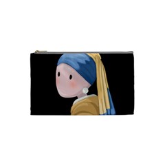 Girl With A Pearl Earring Cosmetic Bag (small)  by Valentinaart