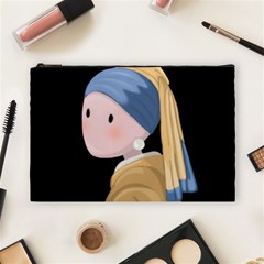 Girl With A Pearl Earring Cosmetic Bag (large)  by Valentinaart