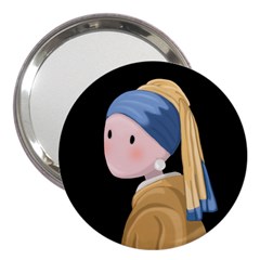 Girl With A Pearl Earring 3  Handbag Mirrors by Valentinaart