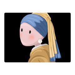 Girl With A Pearl Earring Double Sided Flano Blanket (mini)  by Valentinaart