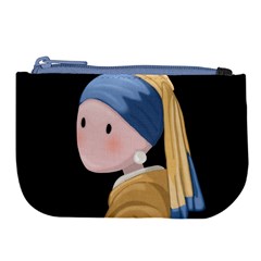 Girl With A Pearl Earring Large Coin Purse by Valentinaart