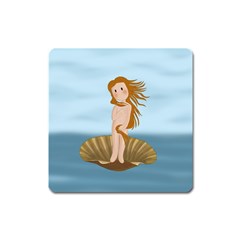 The Birth Of Venus Square Magnet by Valentinaart