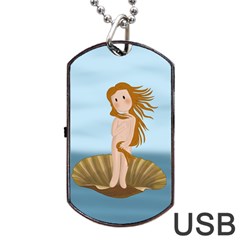 The Birth Of Venus Dog Tag Usb Flash (one Side) by Valentinaart