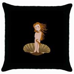 The Birth Of Venus Throw Pillow Case (black) by Valentinaart