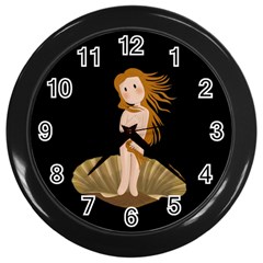 The Birth Of Venus Wall Clocks (black) by Valentinaart