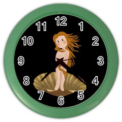 The Birth Of Venus Color Wall Clocks by Valentinaart