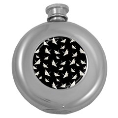 Paper Cranes Pattern Round Hip Flask (5 Oz) by Valentinaart