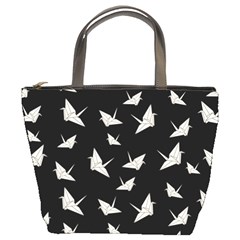 Paper Cranes Pattern Bucket Bags by Valentinaart