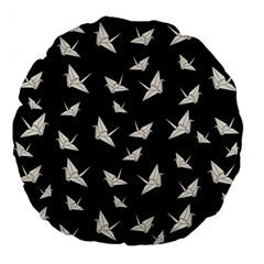 Paper Cranes Pattern Large 18  Premium Flano Round Cushions by Valentinaart