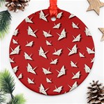 Paper cranes pattern Round Ornament (Two Sides) Back