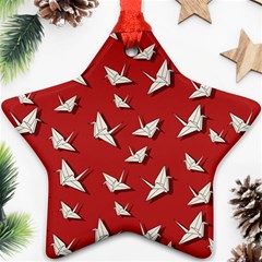 Paper Cranes Pattern Star Ornament (two Sides) by Valentinaart