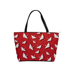 Paper Cranes Pattern Shoulder Handbags by Valentinaart