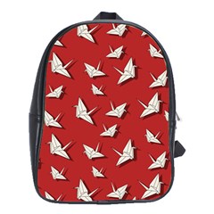 Paper Cranes Pattern School Bag (xl) by Valentinaart