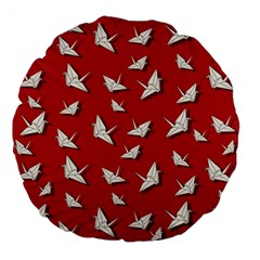 Paper Cranes Pattern Large 18  Premium Flano Round Cushions by Valentinaart