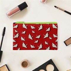 Paper Cranes Pattern Cosmetic Bag (xs) by Valentinaart