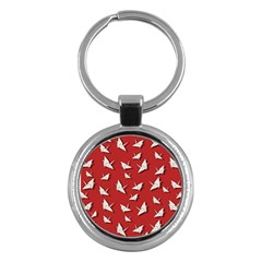 Paper Cranes Pattern Key Chains (round)  by Valentinaart