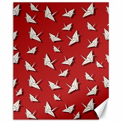 Paper Cranes Pattern Canvas 11  X 14   by Valentinaart