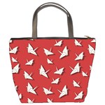 Paper cranes pattern Bucket Bags Back