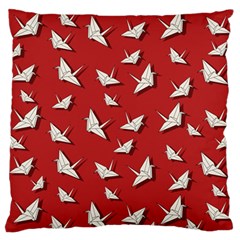 Paper Cranes Pattern Large Flano Cushion Case (one Side) by Valentinaart