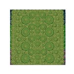 Stars In The Wooden Forest Night In Green Small Satin Scarf (Square) Front