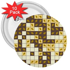 Autumn Leaves Pattern 3  Buttons (10 Pack)  by linceazul