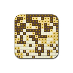 Autumn Leaves Pattern Rubber Coaster (Square) 