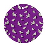 Paper cranes pattern Round Ornament (Two Sides) Back