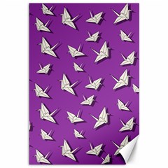 Paper Cranes Pattern Canvas 12  X 18   by Valentinaart