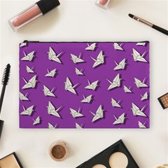 Paper Cranes Pattern Cosmetic Bag (large)  by Valentinaart