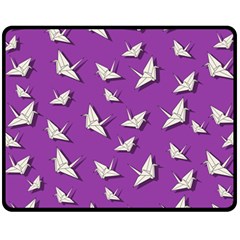 Paper Cranes Pattern Fleece Blanket (medium)  by Valentinaart