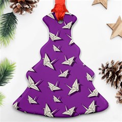 Paper Cranes Pattern Christmas Tree Ornament (two Sides) by Valentinaart