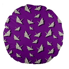 Paper Cranes Pattern Large 18  Premium Round Cushions by Valentinaart