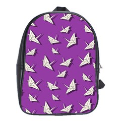 Paper Cranes Pattern School Bag (xl) by Valentinaart