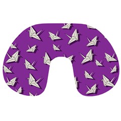 Paper Cranes Pattern Travel Neck Pillows by Valentinaart