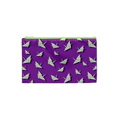 Paper Cranes Pattern Cosmetic Bag (xs) by Valentinaart