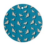 Paper cranes pattern Round Ornament (Two Sides) Back