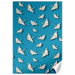 Paper Cranes Pattern Canvas 12  X 18   by Valentinaart