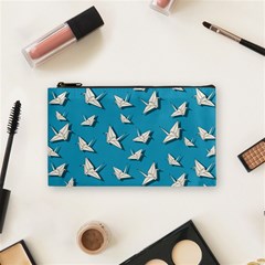 Paper Cranes Pattern Cosmetic Bag (small)  by Valentinaart