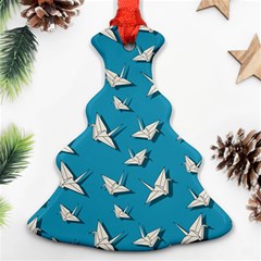 Paper Cranes Pattern Ornament (christmas Tree)  by Valentinaart