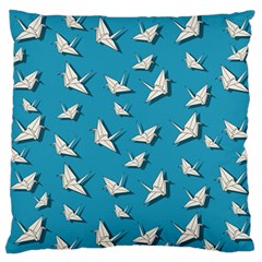 Paper Cranes Pattern Large Flano Cushion Case (two Sides) by Valentinaart