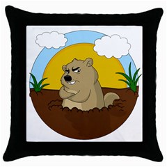 Groundhog Day Throw Pillow Case (black) by Valentinaart