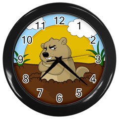 Groundhog Day Wall Clocks (black) by Valentinaart