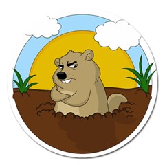 Groundhog Day Magnet 5  (round) by Valentinaart