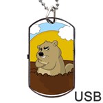 Groundhog day Dog Tag USB Flash (Two Sides) Front