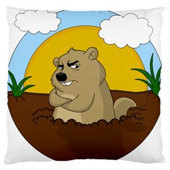 Groundhog Day Large Cushion Case (two Sides) by Valentinaart