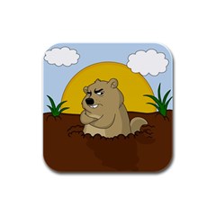 Groundhog day Rubber Square Coaster (4 pack) 