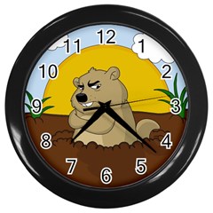 Groundhog Day Wall Clocks (black) by Valentinaart