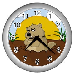 Groundhog Day Wall Clocks (silver)  by Valentinaart